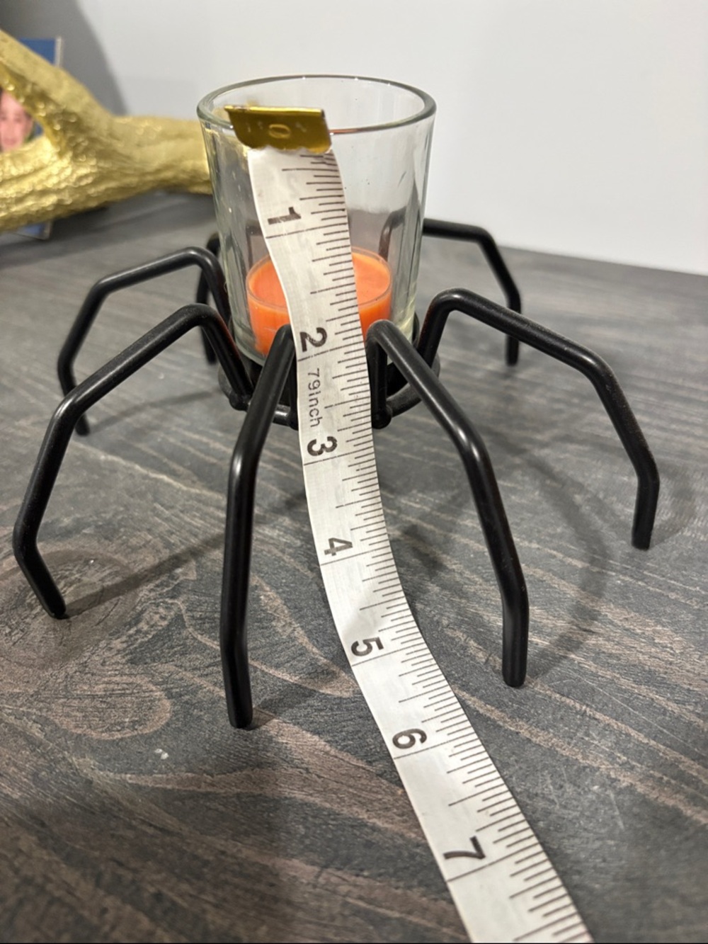 Halloween Black Metal Spider Tealight Candle Holder Set (2) - Picture 6 of 7
